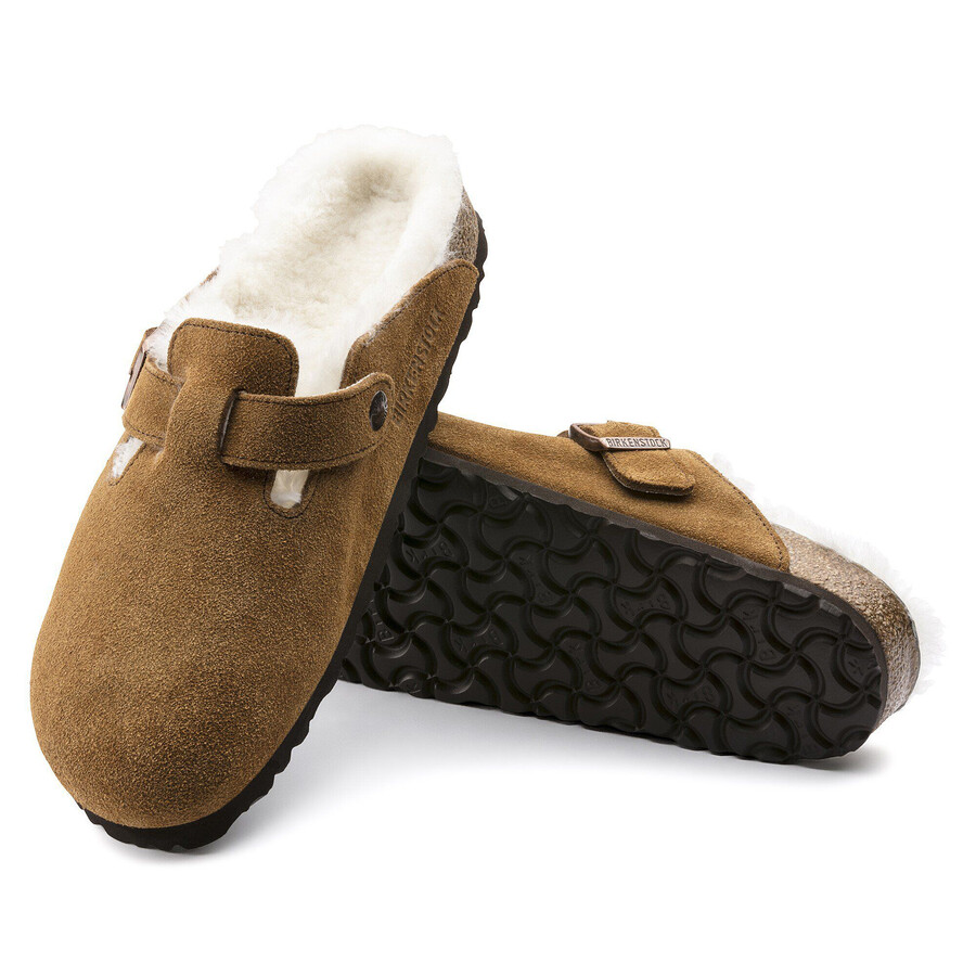 boston shearling suede leather