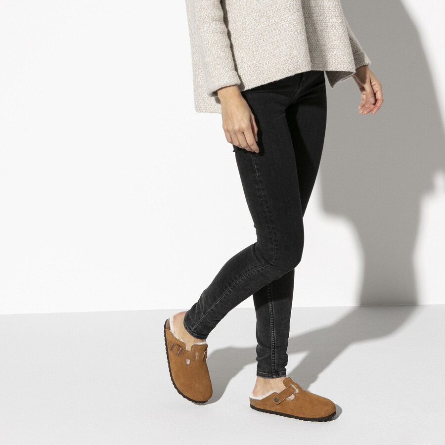boston shearling suede leather