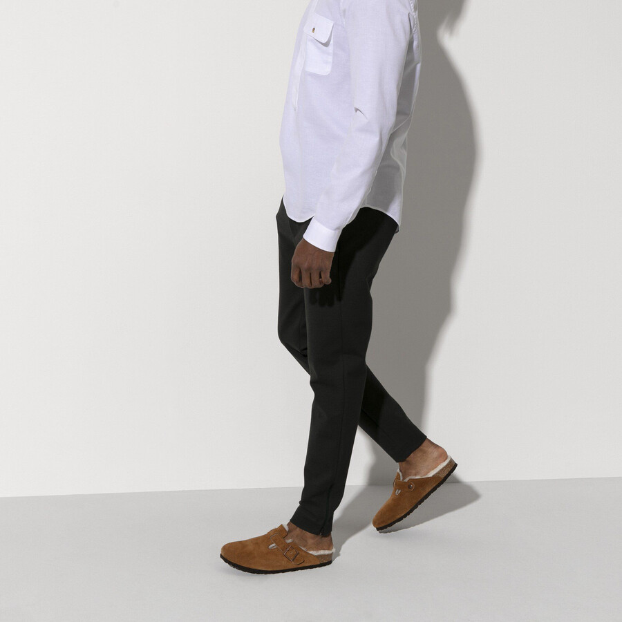 boston shearling suede leather