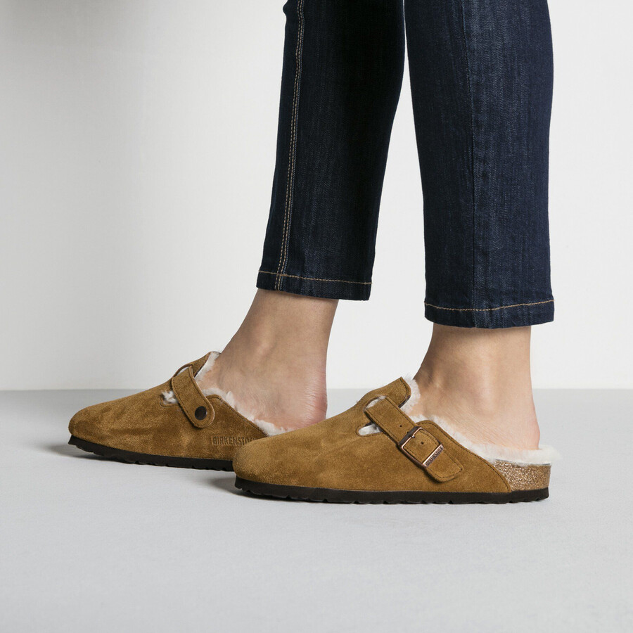 boston shearling suede leather