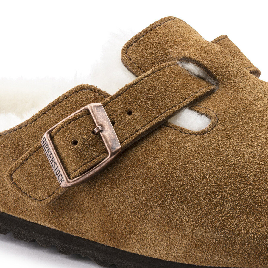 boston shearling suede leather