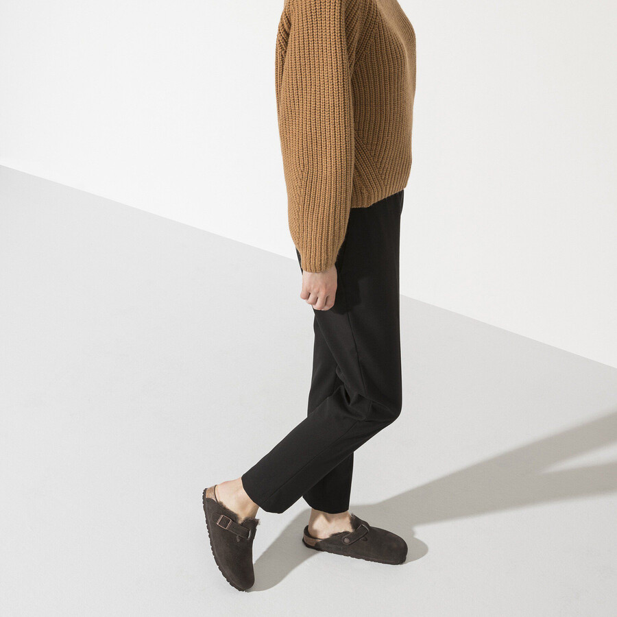 boston shearling suede leather