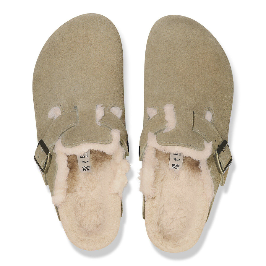 boston shearling suede leather