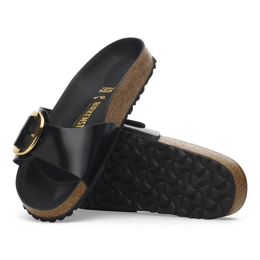 madrid big buckle natural leather patent