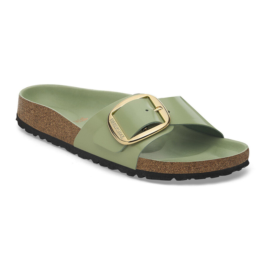 madrid big buckle natural leather patent