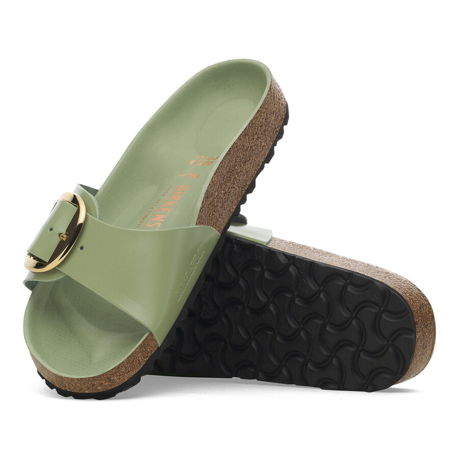 madrid big buckle natural leather patent