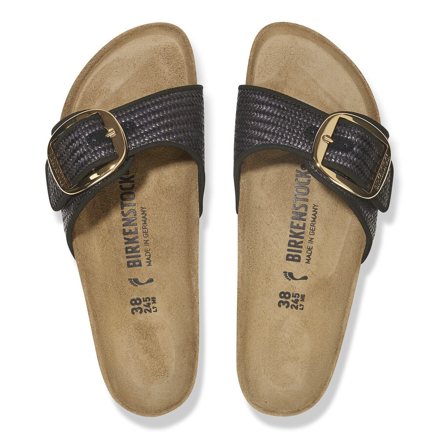 madrid big buckle raffia textile