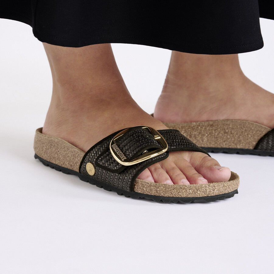 madrid big buckle raffia textile