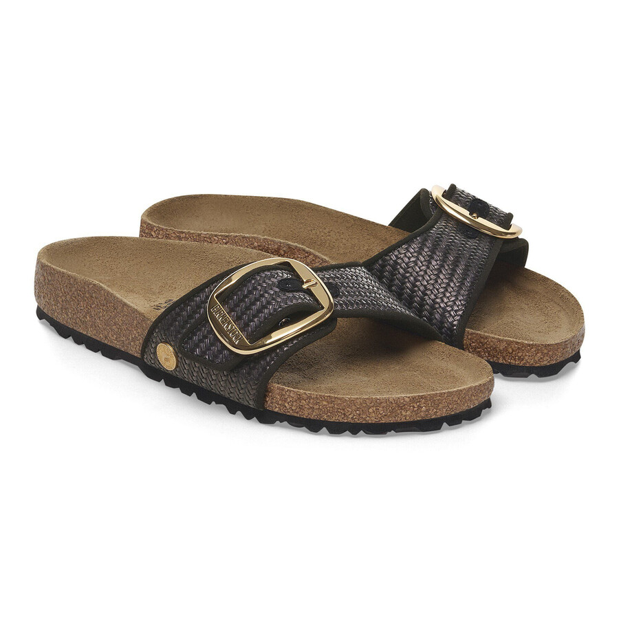 madrid big buckle raffia textile