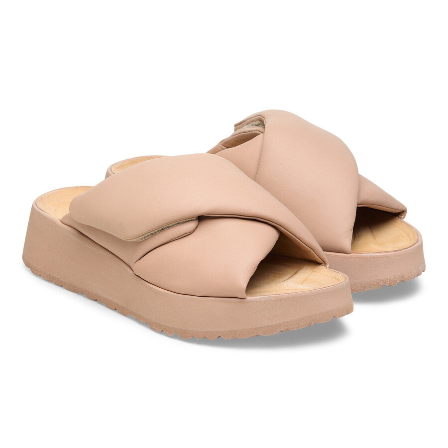 theda cross strap natural leather