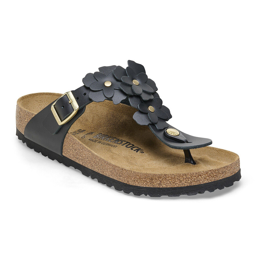 gizeh flower embellishment natural leather