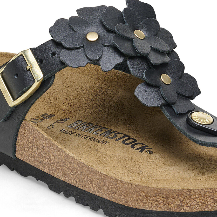 gizeh flower embellishment natural leather