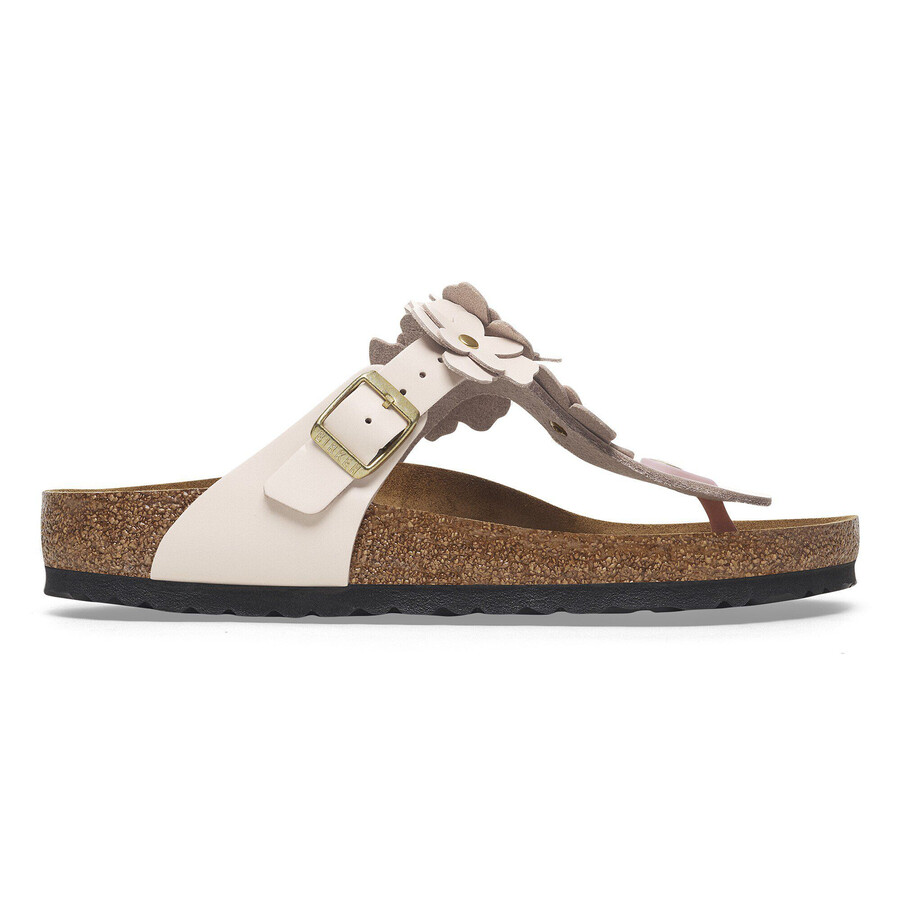 gizeh flower embellishment natural leather