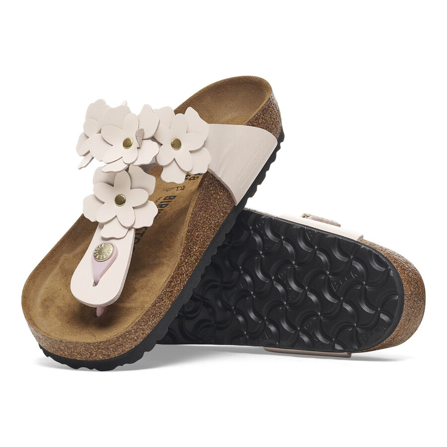 gizeh flower embellishment natural leather