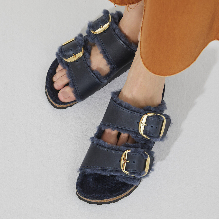arizona big buckle shearling oiled leather midnight