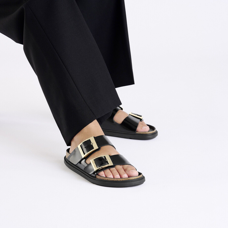 arizona droplet buckle natural leather patent